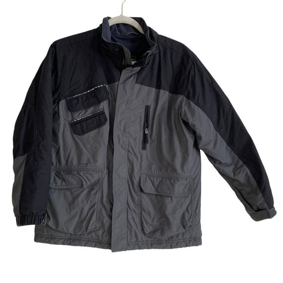 Y2K Youth LL Bean Two Tone Gray Thinsulate Nylon Full Zip Winter Coat Size 14/16 - Picture 1 of 16